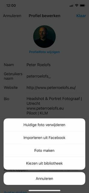 Profielfoto wijzigen Instagram